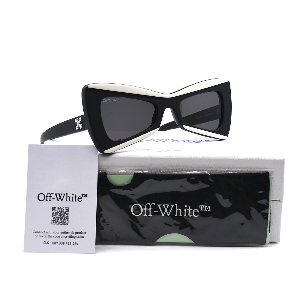 OFF-WHITE 0ER1070 BLACK /WHITE GREY WOMEN'S AUTHENTIC SUNGLASSES